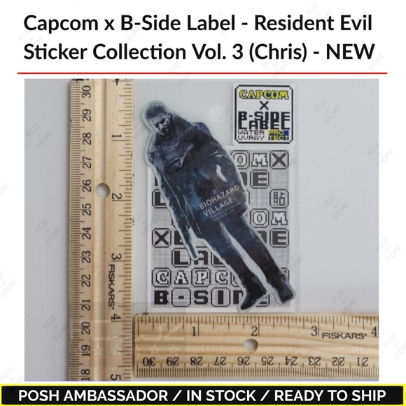 Capcom x B-Side Label - Resident Evil Sticker Collection Vol. 3 (Chris) - NEW - Picture 1 of 4